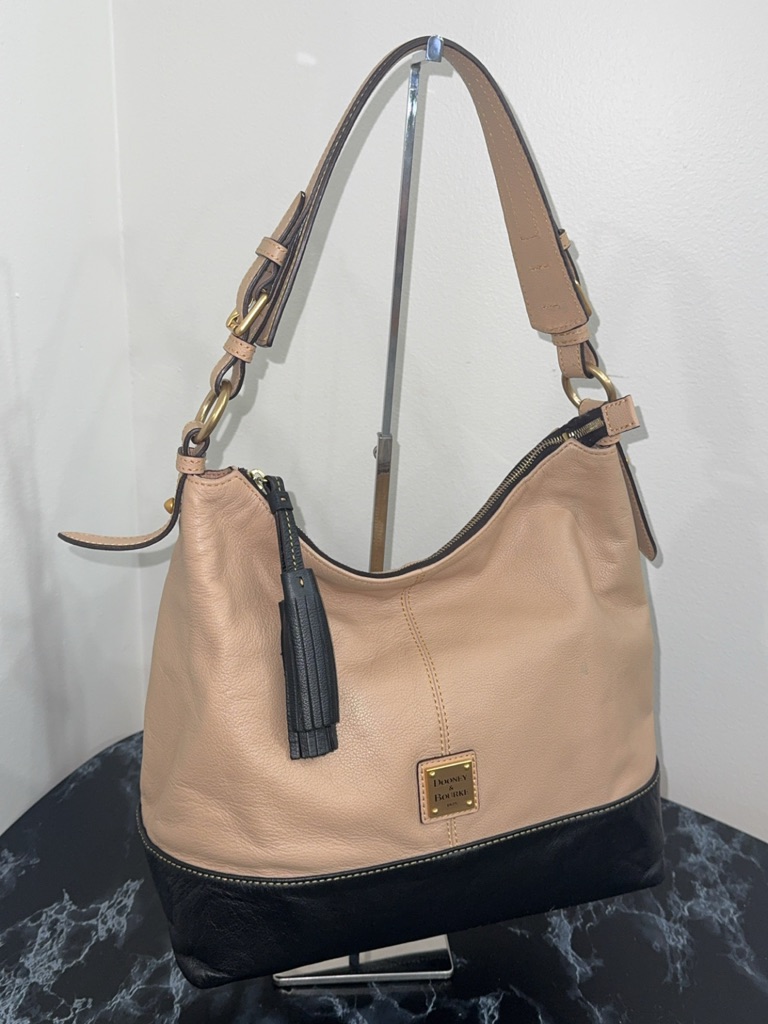 Dooney & Bourke Bag Sophie Florentine Leather Color Block Hobo Tassel Authentic